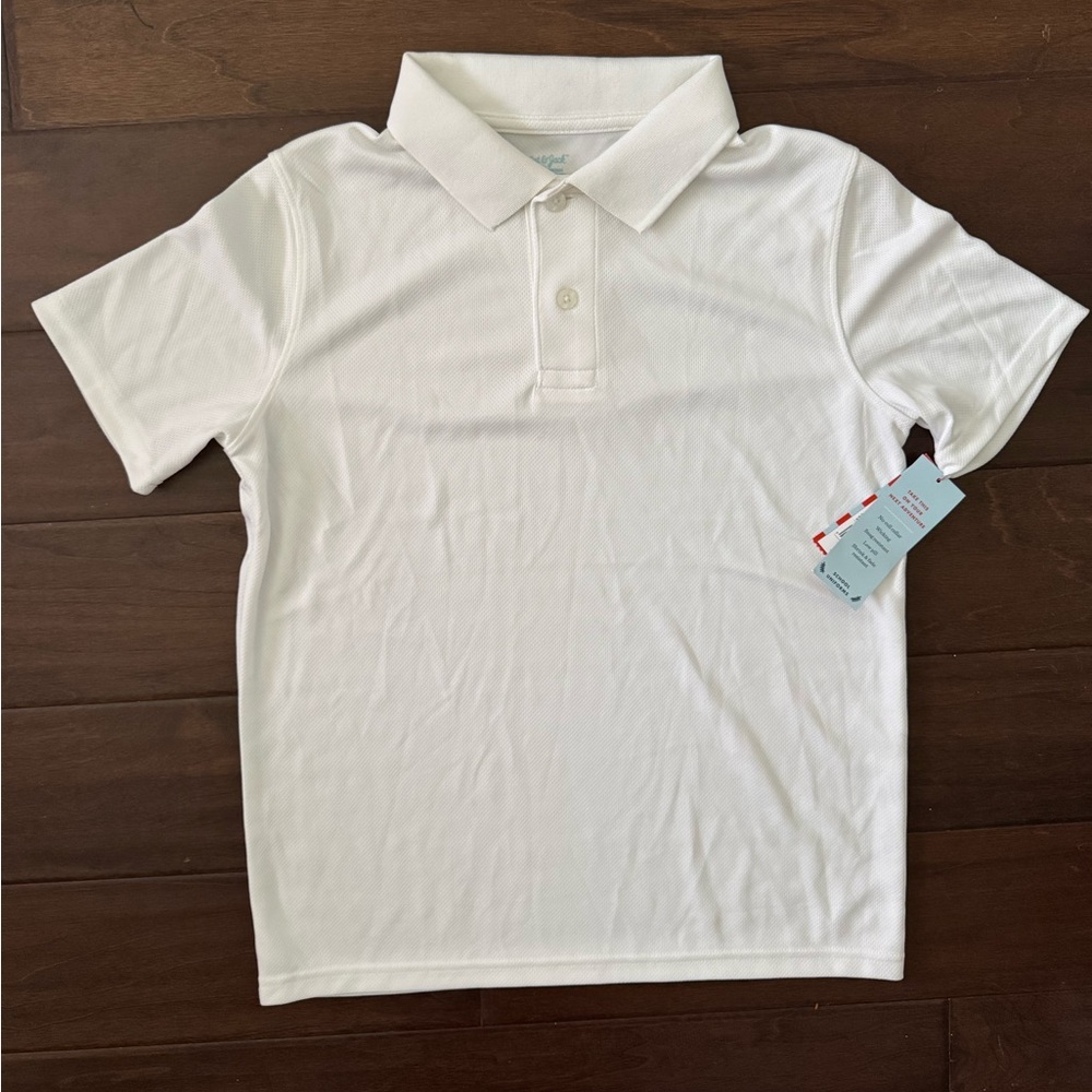Cat & Jack uniform style white polo size XL (14) NWT
